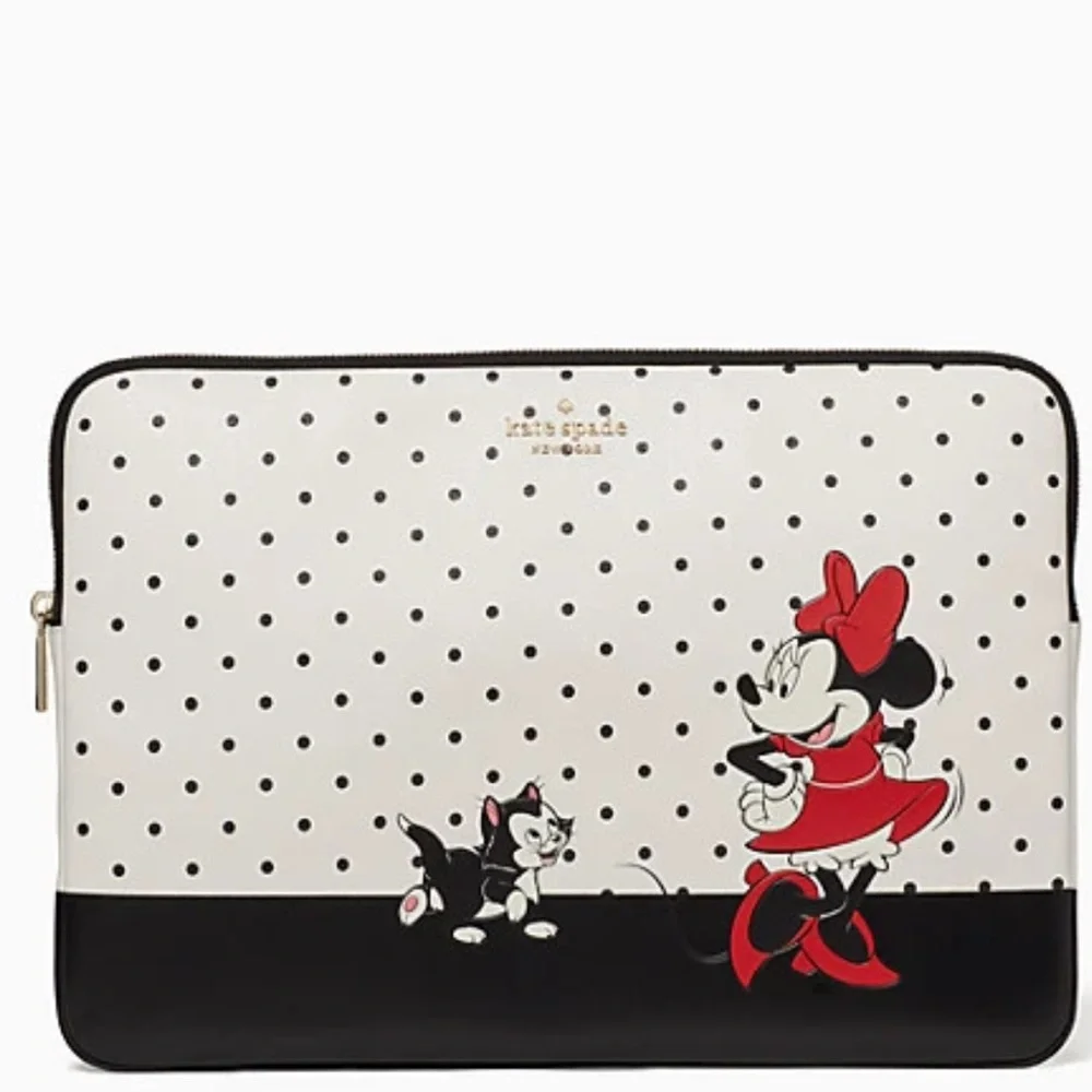 disney x kate spade new york minnie mouse universal laptop sleeve black white
